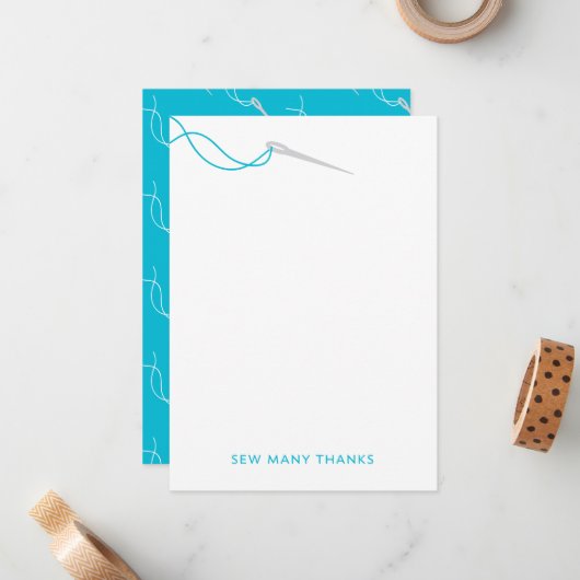 多くの感謝を込めて 縫う ノートカード (正面/裏面インサイチュ)