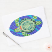 多くの斑点のある小さな亀 楕円形シール (封筒)