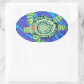 多くの斑点のある小さな亀 楕円形シール (バッグ)