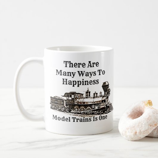 多くの方法ハピネス蒸気モデル鉄道鉄道ファン コーヒーマグカップ (ドーナツ)