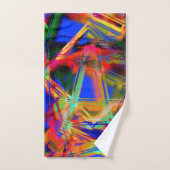 多くの曲がった正方形でカラフルの「ブラシストローク」 バスタオルセット (ハンドタオル)