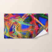 多くの曲がった正方形でカラフルの「ブラシストローク」 バスタオルセット (ハンドタオル)