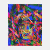 多くの曲がった正方形でカラフルの「ブラシストローク」 フリースブランケット (正面)