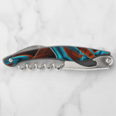 多くの曲がった赤と空の青は溝で燃えた ソムリエナイフ (裏面)