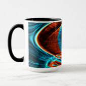 多くの曲がった赤と空の青は溝で燃えた マグカップ (左)