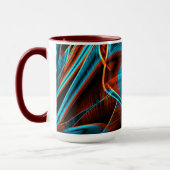 多くの曲がった赤と空の青は溝で燃えた マグカップ (左)