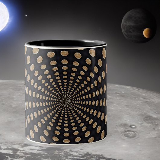 多くの月がマグカップを旋回する ツートーンマグカップ