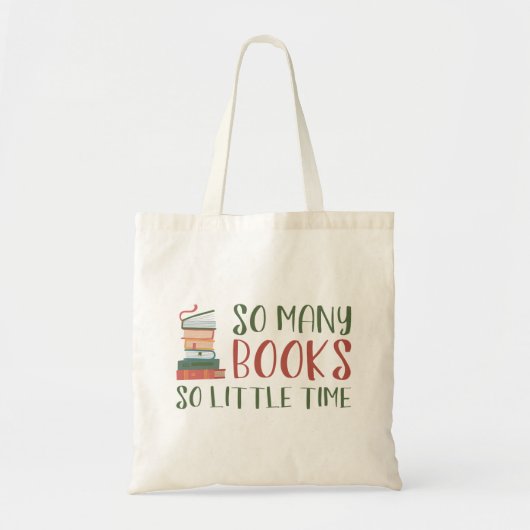 多くの本があって時間が足りない トートバッグ (正面)