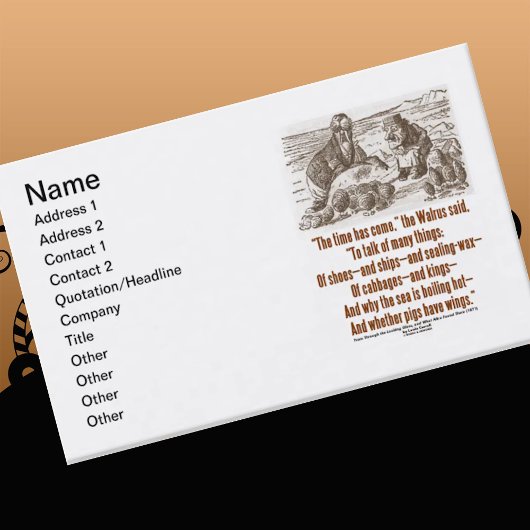 多くの来ことを話す時間がある(Wonderland) 名刺