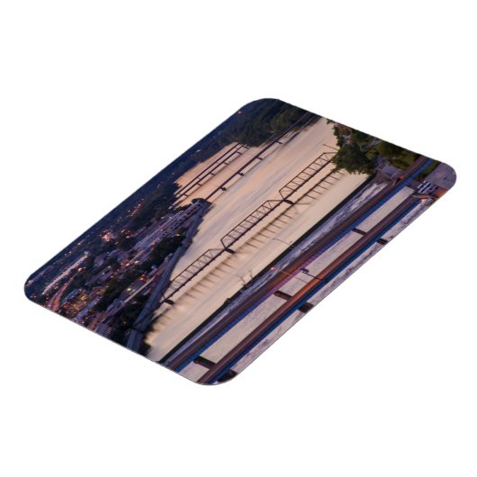 多くの橋がグランドリバーサンセットビューを渡る マグネット (左側)