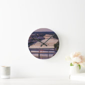 多くの橋がグランドリバーサンセットビューを渡る ラウンド壁時計 (ホーム)