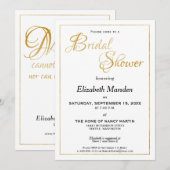 多くの水の経典 エレガントゴールド ブライズシャワー 招待状 (正面/裏面)