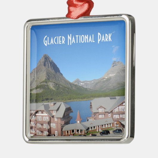 多くの氷河ホテルのグレーシャー国立公園 メタルオーナメント (左)