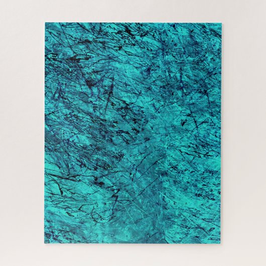 多くの混合/迷路の線を持つブルーデジタルアート ジグソーパズル (縦)