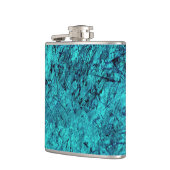 多くの混合/迷路の線を持つブルーデジタルアート フラスク (左)