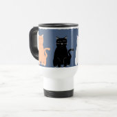 多くの漫画の猫タイプのペットのおもしろいパターン トラベルマグ (正面左)