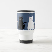 多くの漫画の猫タイプのペットのおもしろいパターン トラベルマグ (中央)