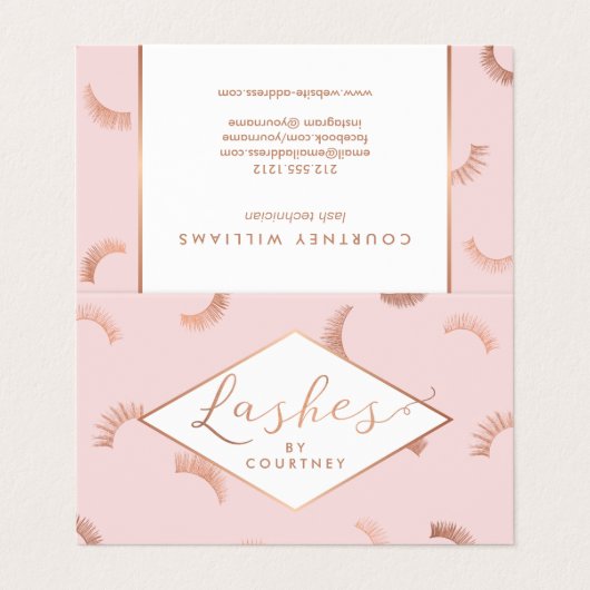 多くの点字サロンピンク/バラ金ゴールドアフターケア 名刺 (外部フラット)