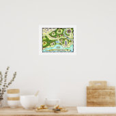 多くの物語の地図ポスターの国 ポスター (キッチン)