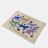 多くの犬と手のドアマット ドアマット (アングル)