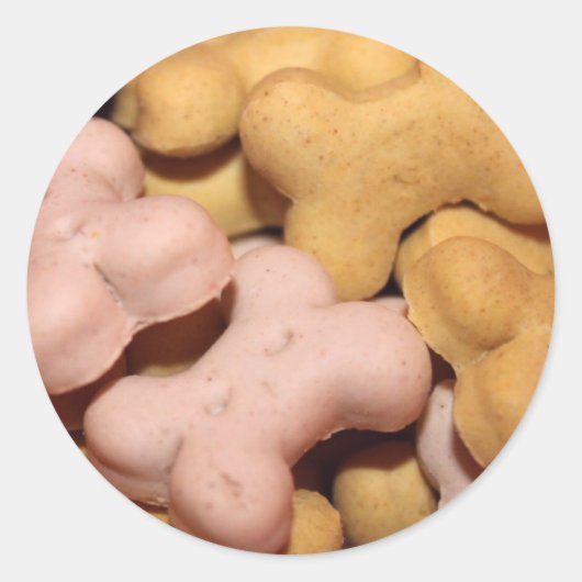 多くの犬のおやつ、ビスケット、ボーン ラウンドシール (正面)