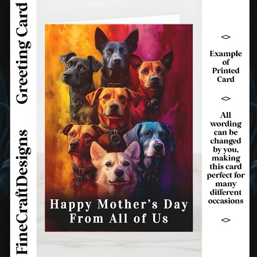 多くの犬の背カラフル景CT6カスタム母親 カード