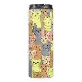 多くの猫カラフルデザイン熱タンブラー タンブラー (裏面)