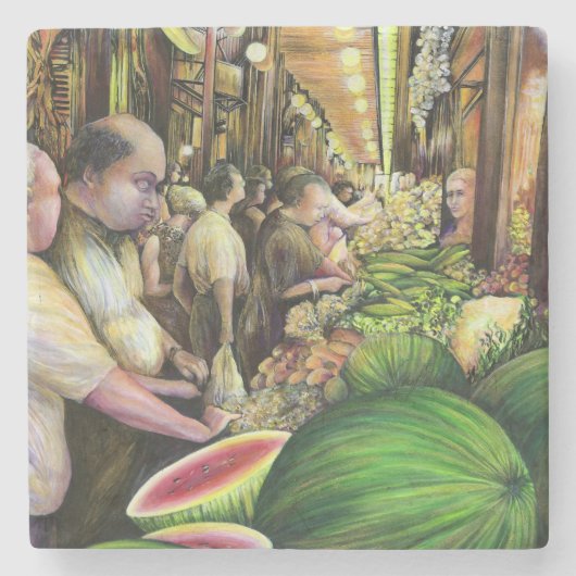 多くの男性、多くのメロン、ブダペスト ストーンコースター (正面)