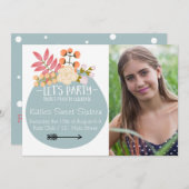 多くの祝フローラパーティー招待状 招待状 (正面/裏面)