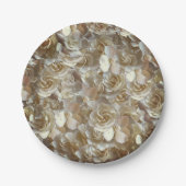 多くの美しいバラ花びら ペーパープレート (正面)