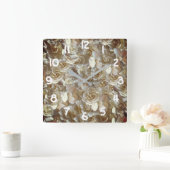 多くの美しい花びらのバラ スクエア壁時計 (ホーム)