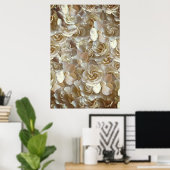 多くの美しい花びらのバラ ポスター (ホームオフィス)