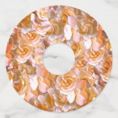 多くの美しい花びらのバラ ワイングラスタグ (正面)