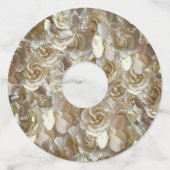 多くの美しい花びらのバラ ワイングラスタグ (正面)