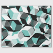 多くの色のない部分を持つ淡い青緑色の六角形 ラッピングペーパー (フラット)