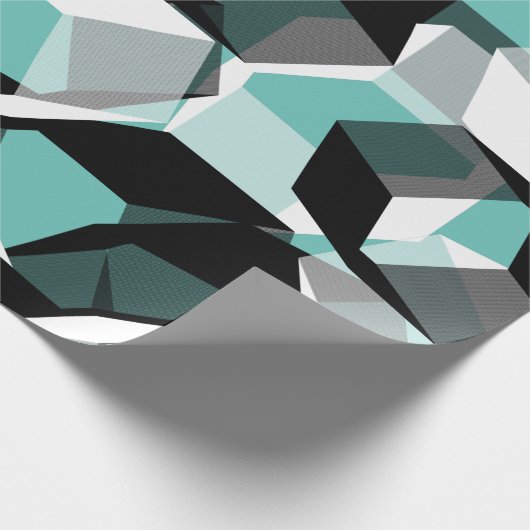 多くの色のない部分を持つ淡い青緑色の六角形 ラッピングペーパー (角)