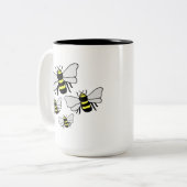 多くの蜂のコーヒーマグ ツートーンマグカップ (正面左)