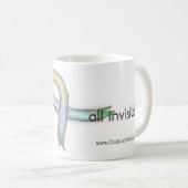 多くの見えない病気の認識度のリボンのマグ コーヒーマグカップ (正面右)