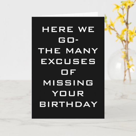 多くの言い訳の遅れた誕生日 カード (黄色い花)