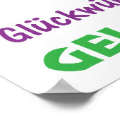 多くの言語でおめでとうカラフル ポスター (角)