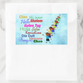 多くの言語でこんにちは 長方形シール (バッグ)