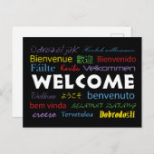 多くの言語でカラフルようこそ ポストカード (正面/裏面)