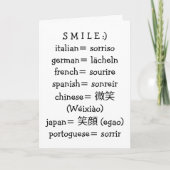 多くの言語でスマイルを楽しむ誕生日 カード (正面)