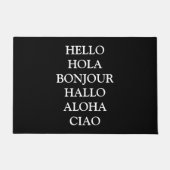 多くの言語でハローカスタム文字ブエレガントラック ドアマット (正面)