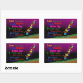 多くの言語で子供とハロー 長方形シール (シート)