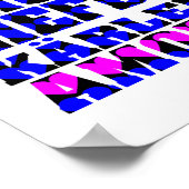 多くの言語で愛ブルーピンクハート ポスター (角)