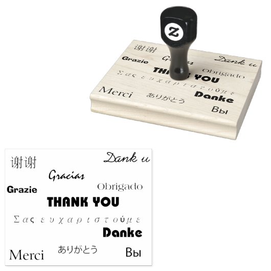 多くの言語で違うありがとう ラバースタンプ (押印)