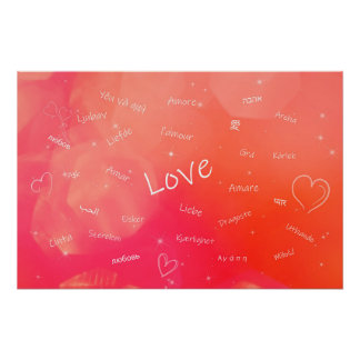 多くの言語でLOVE違うという語 ポスター