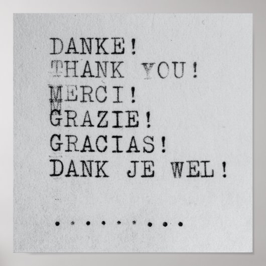多くの言語に感謝 ポスター (正面)