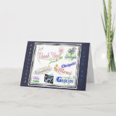 多くの言語のありがとう サンキューカード (正面)